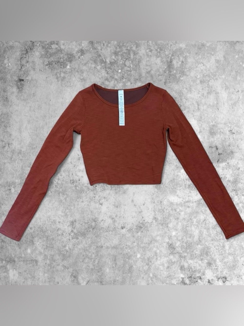 Women's Rust Long Sleeve Cropped Top